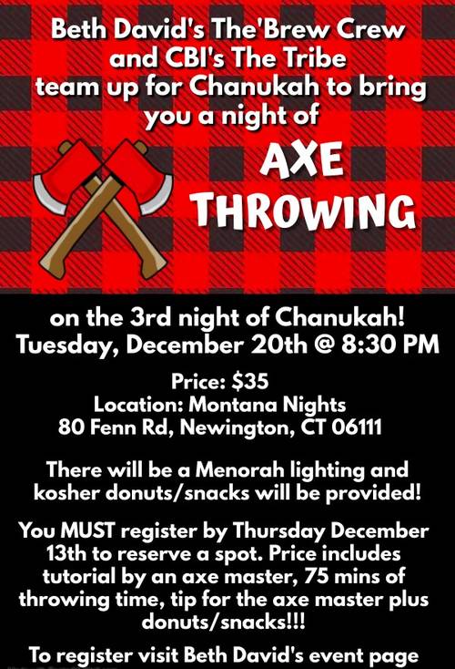 Banner Image for Chanukah Axe Throwing with The 'Brew Crew and The Tribe!